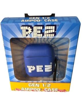 PEZ New Gen 1/2 AirPod Carrying Case Key Chain Carabiner Blue Candy